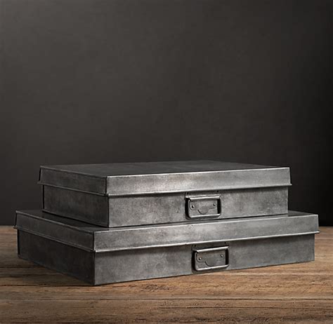 Industrial Metal Office Storage Document Box 